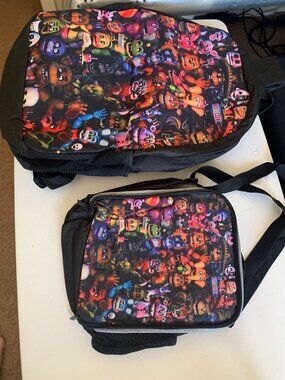 Five Nights At Freddys Backpack & Lunchbox Set With Colorful Animatronic Print